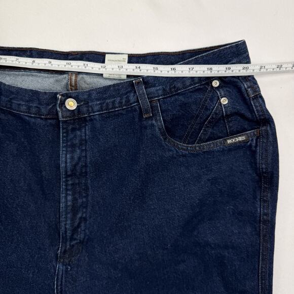 VTG Rockies Dark Wash Denim Jeans Women Sz 24 Inseam 32” High Waist Straight Leg - Picture 8 of 11